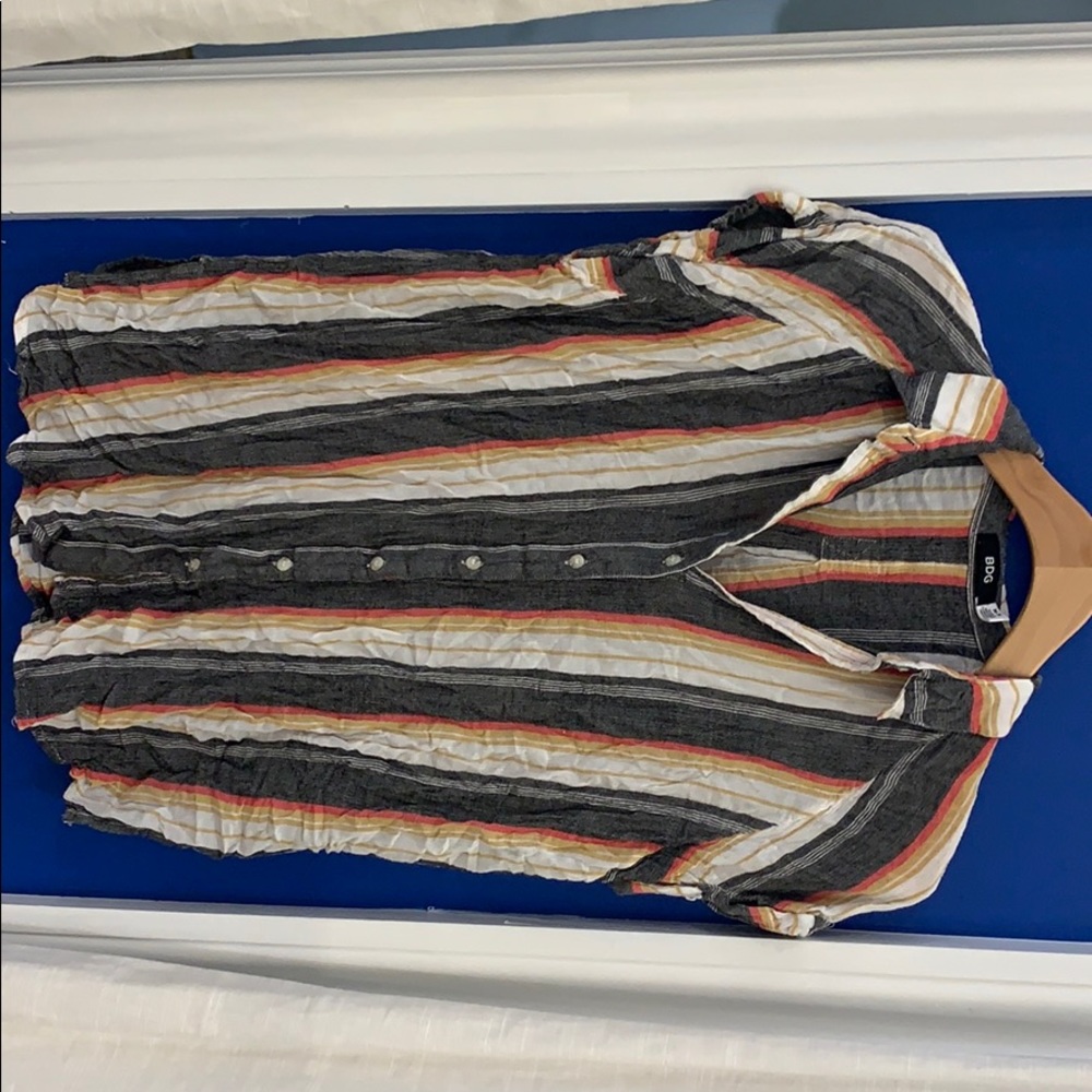 BDG multicolor striped cigar shirt button down